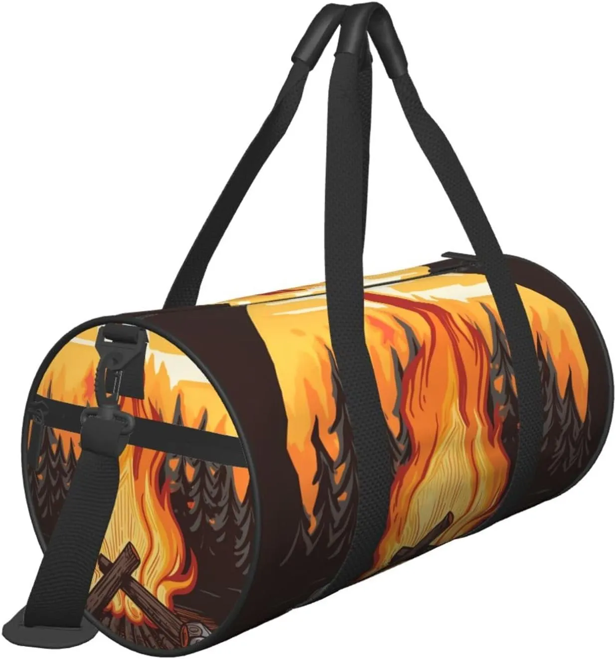 Gym Bags Small Bonfire Duffel Bag Overnight Bag with Shoe Compartment Carryon Bag for Men Women
