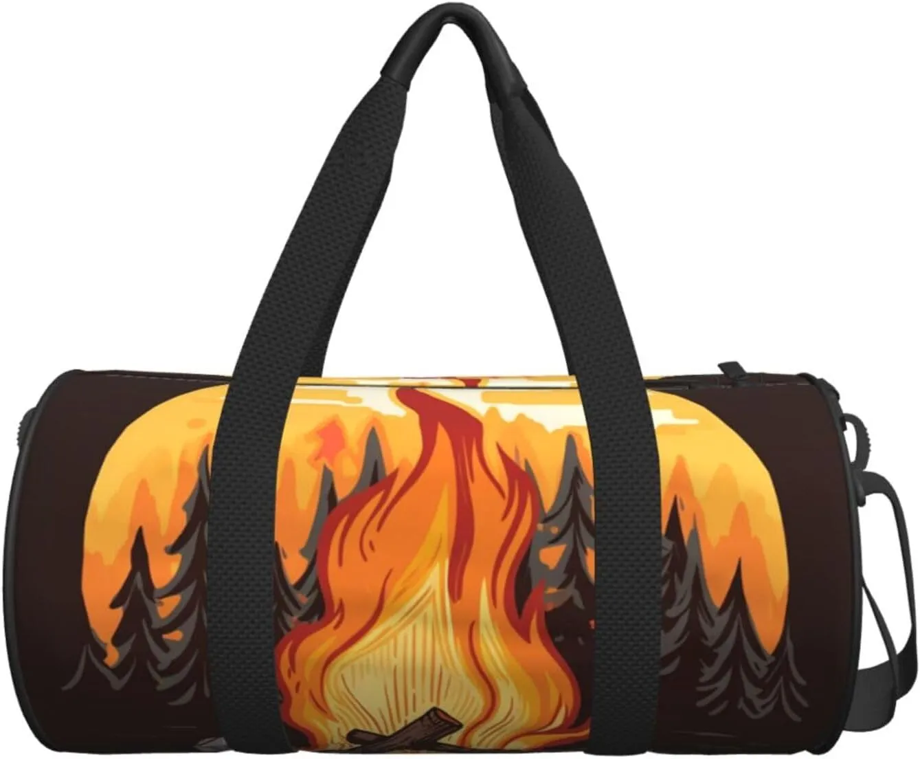 Gym Bags Small Bonfire Duffel Bag Overnight Bag with Shoe Compartment Carryon Bag for Men Women