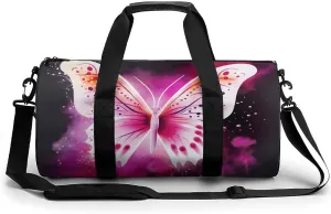 Gym Bags Small Butterfly Duffel Bag Overnight Bag with Shoe Compartment Carryon Bag for Men Women
