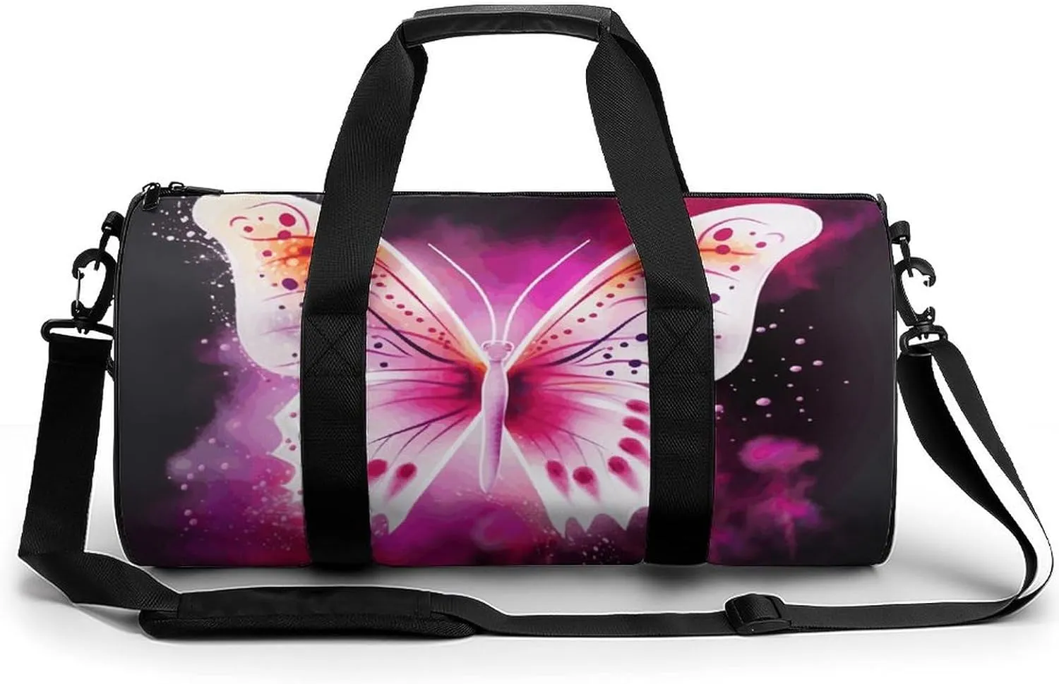 Gym Bags Small Butterfly Duffel Bag Overnight Bag with Shoe Compartment Carryon Bag for Men Women