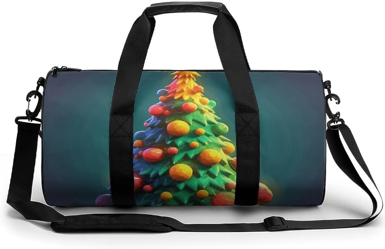 Gym Bags Small Cartoon Christmas Tree79618180-007d-11ef-8e6d-d148611795c7 Duffel Bag Overnight Bag with Shoe Compartment Carryon Bag for Men Women