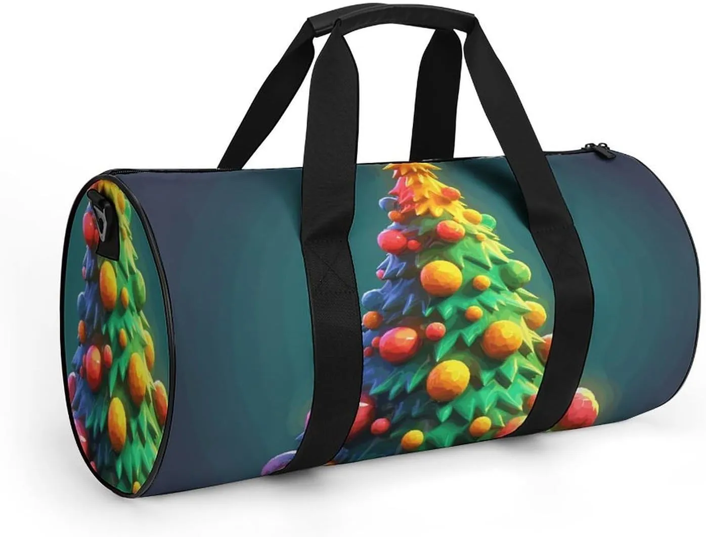 Gym Bags Small Cartoon Christmas Tree79618180-007d-11ef-8e6d-d148611795c7 Duffel Bag Overnight Bag with Shoe Compartment Carryon Bag for Men Women