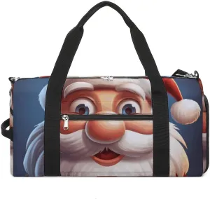 Gym Bags Small Cartoon Santa Claus Duffel Bag Overnight Bag with Shoe Compartment Carryon Bag for Men Women