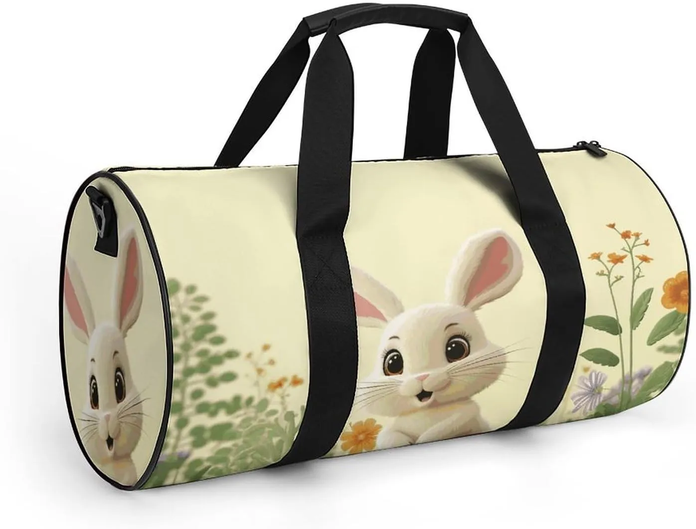 Gym Bags Small Cute Bunny Duffel Bag Overnight Bag with Shoe Compartment Carryon Bag for Men Women