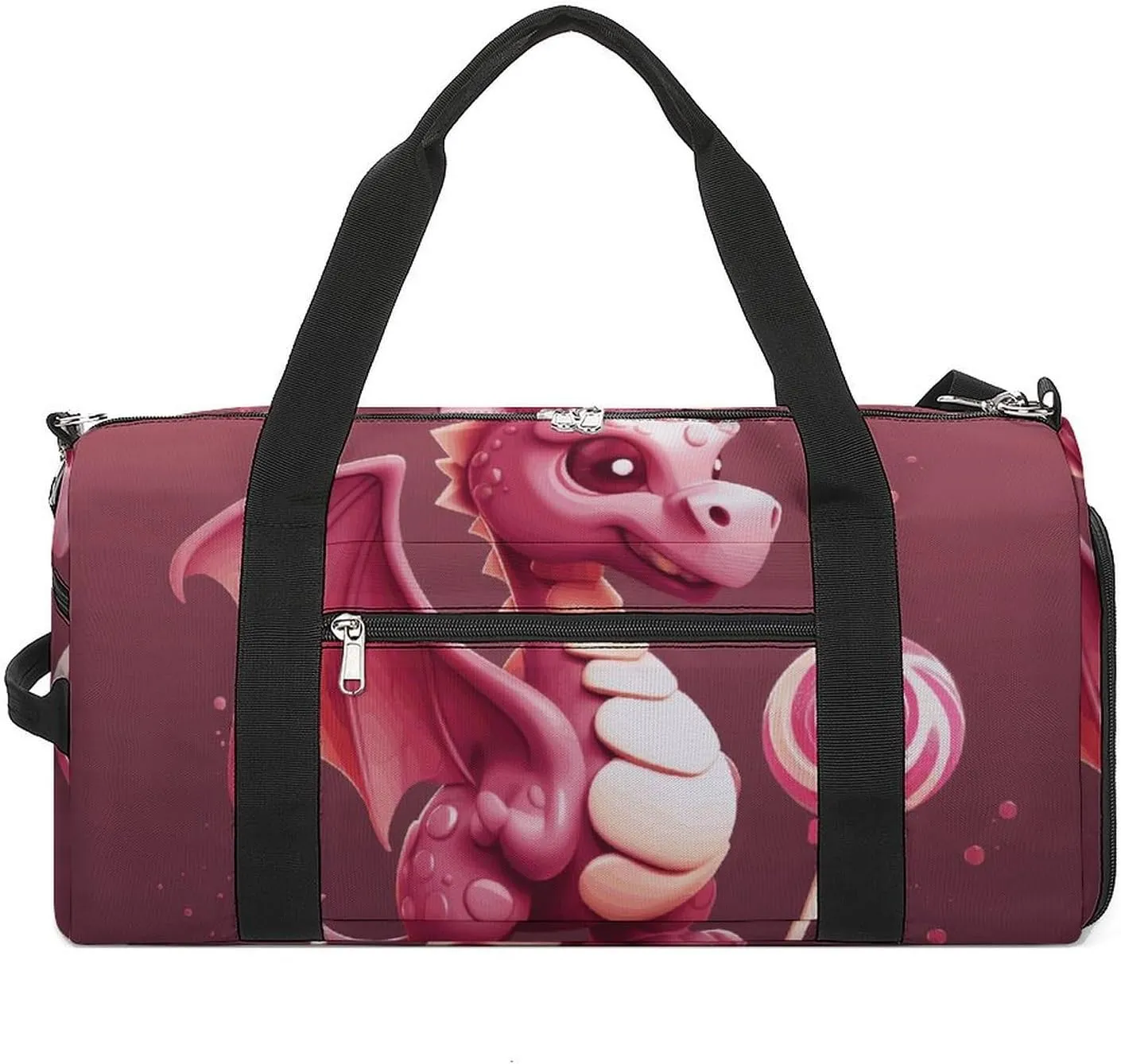 Gym Bags Small Cute Dragon Duffel Bag Overnight Bag with Shoe Compartment Carryon Bag for Men Women