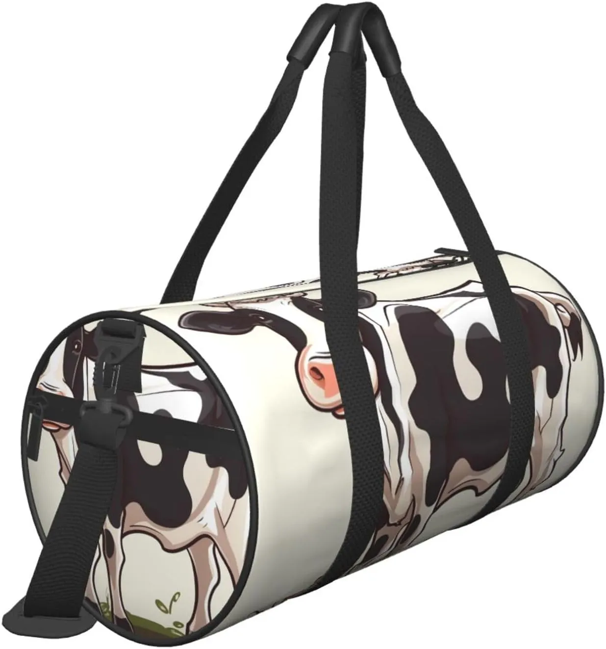 Gym Bags Small Dairy cow Duffel Bag Overnight Bag with Shoe Compartment Carryon Bag for Men Women