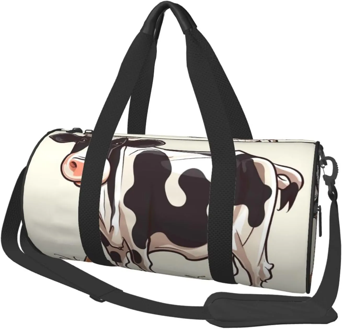 Gym Bags Small Dairy cow Duffel Bag Overnight Bag with Shoe Compartment Carryon Bag for Men Women