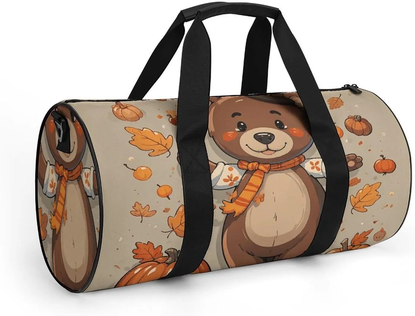 Gym Bags Small Dancing Thanksgiving Bear Duffel Bag Overnight Bag with Shoe Compartment Carryon Bag for Men Women