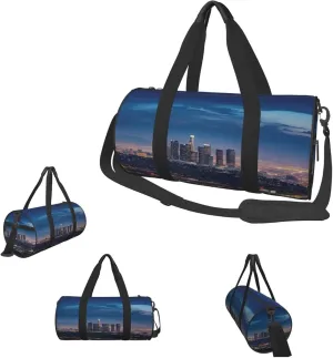 Gym Bags Small Los Angeles Skyline Duffel Bag Overnight Bag with Shoe Compartment Carryon Bag for Men Women
