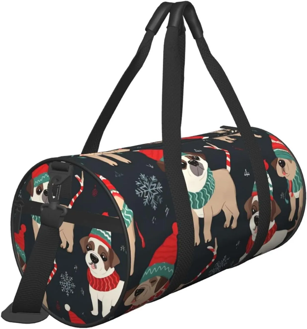 Gym Bags Small Merry Christmas Dog Duffel Bag Overnight Bag with Shoe Compartment Carryon Bag for Men Women