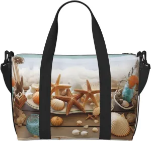 Gym Bags Small Ocean Beach Theme Duffel Bag Overnight Bag with Shoe Compartment Carryon Bag for Men Women