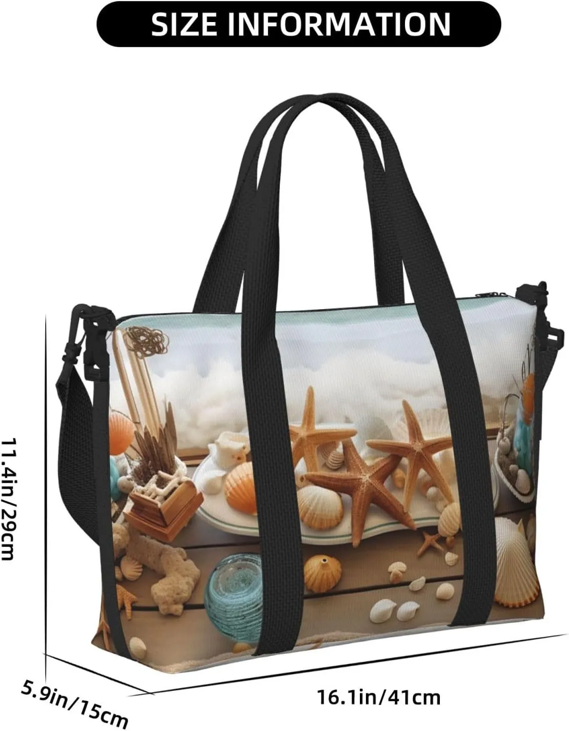 Gym Bags Small Ocean Beach Theme Duffel Bag Overnight Bag with Shoe Compartment Carryon Bag for Men Women