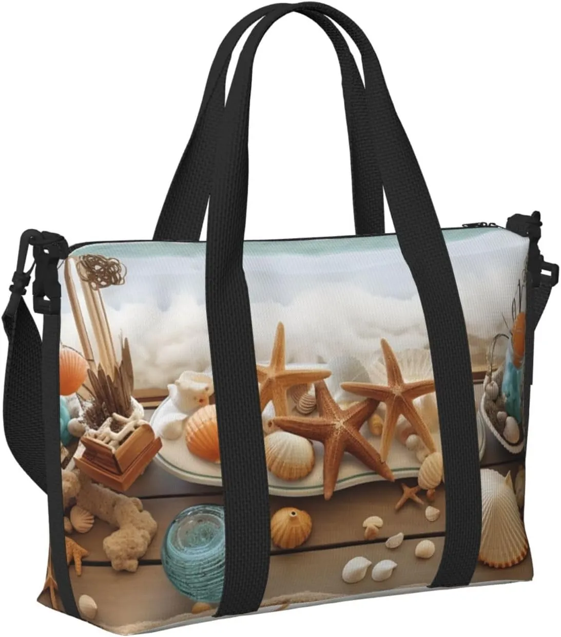 Gym Bags Small Ocean Beach Theme Duffel Bag Overnight Bag with Shoe Compartment Carryon Bag for Men Women