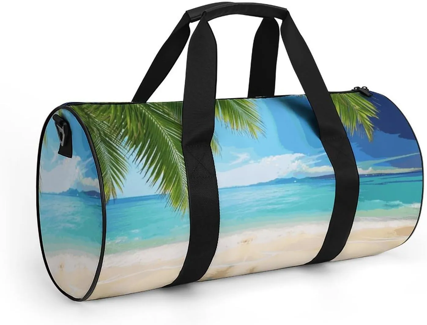 Gym Bags Small Ocean Sea Beach Palm Leaves Duffel Bag Overnight Bag with Shoe Compartment Carryon Bag for Men Women