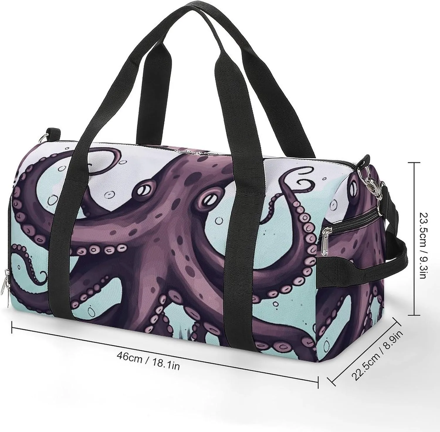 Gym Bags Small Octopus Tentacles Duffel Bag Overnight Bag with Shoe Compartment Carryon Bag for Men Women