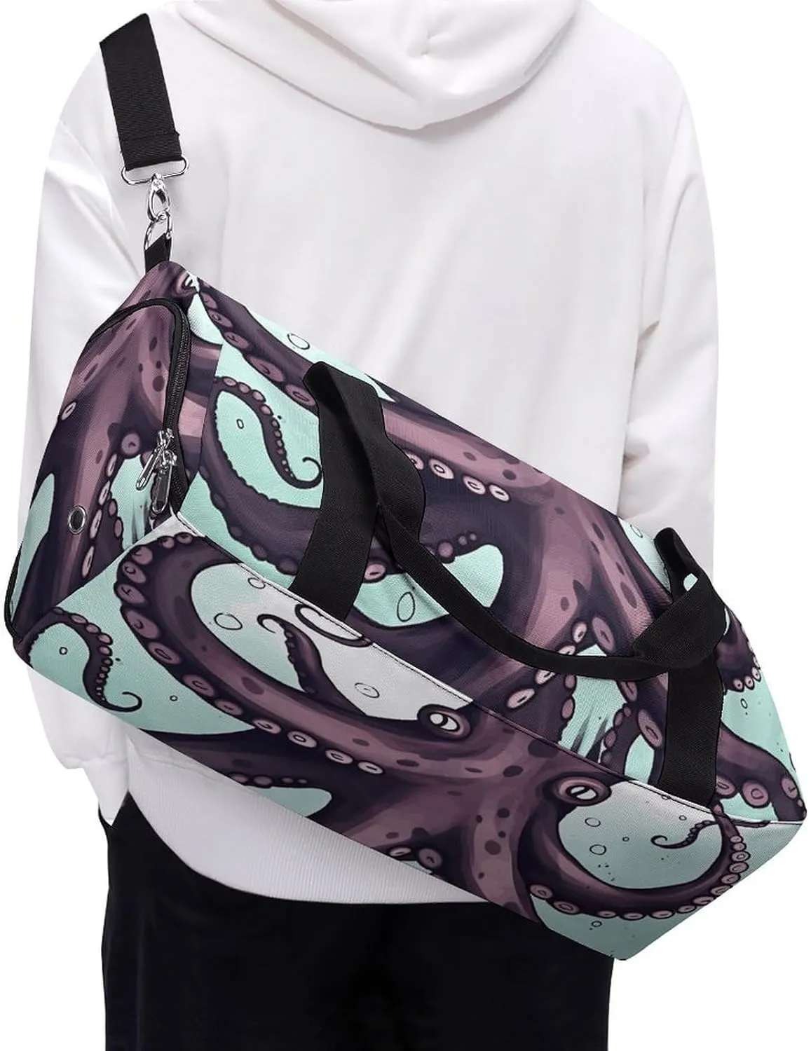 Gym Bags Small Octopus Tentacles Duffel Bag Overnight Bag with Shoe Compartment Carryon Bag for Men Women