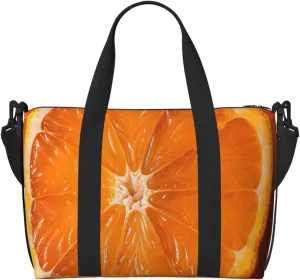 Gym Bags Small Orange Slice Duffel Bag Overnight Bag with Shoe Compartment Carryon Bag for Men Women
