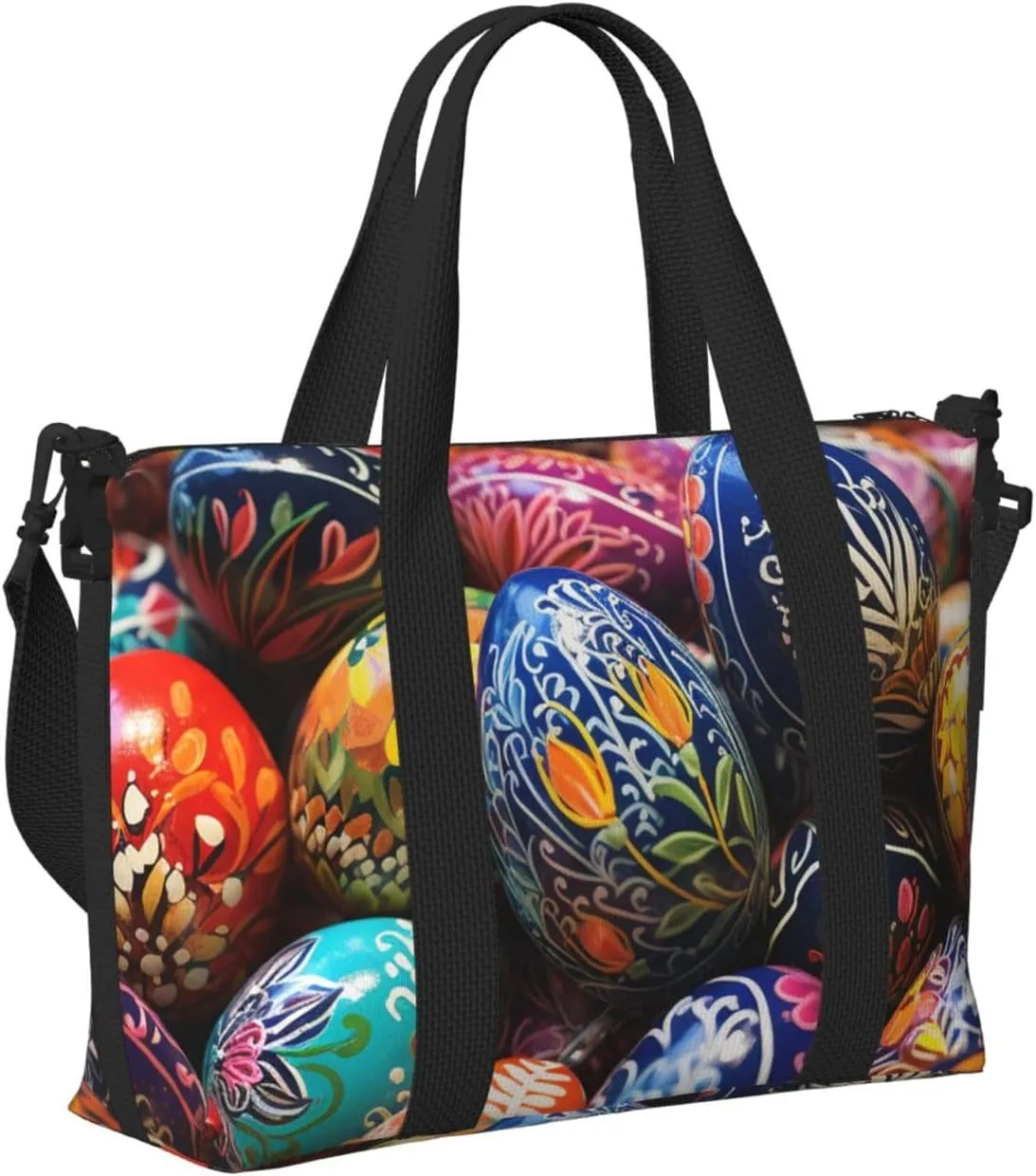 Gym Bags Small Painted Easter Eggs Duffel Bag Overnight Bag with Shoe Compartment Carryon Bag for Men Women