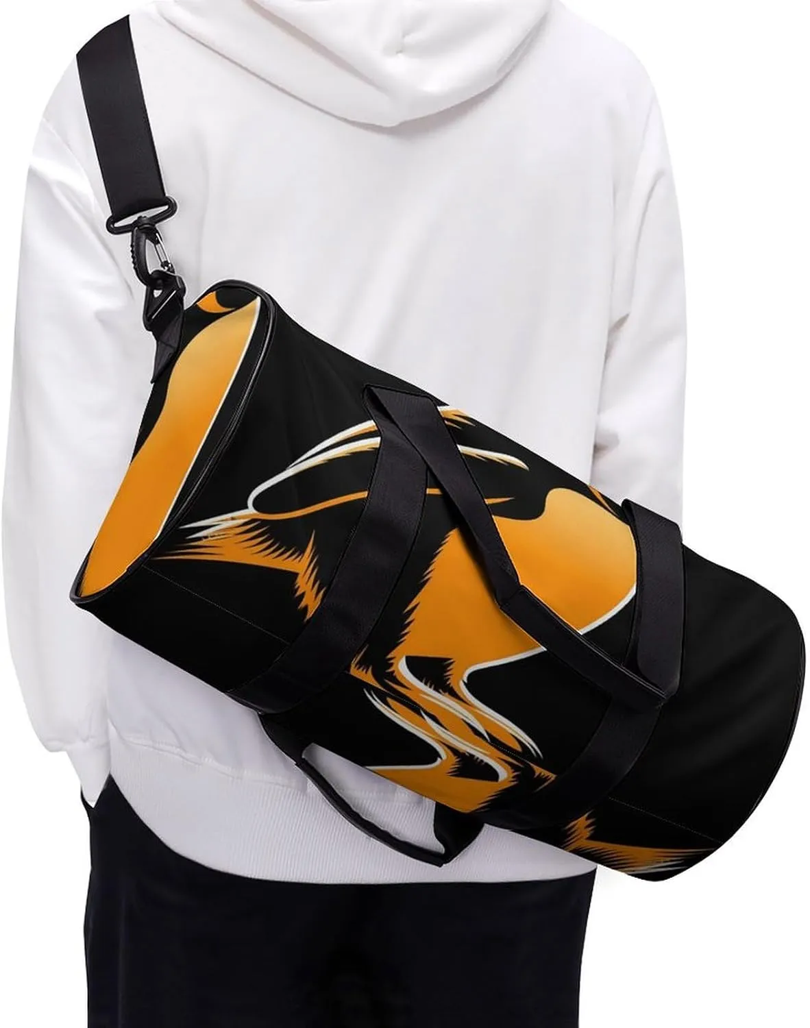 Gym Bags Small Penguin Illustration Duffel Bag Overnight Bag with Shoe Compartment Carryon Bag for Men Women