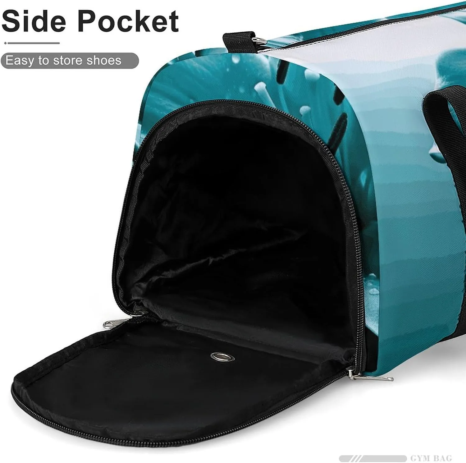 Gym Bags Small Teal Lily Duffel Bag Overnight Bag with Shoe Compartment Carryon Bag for Men Women