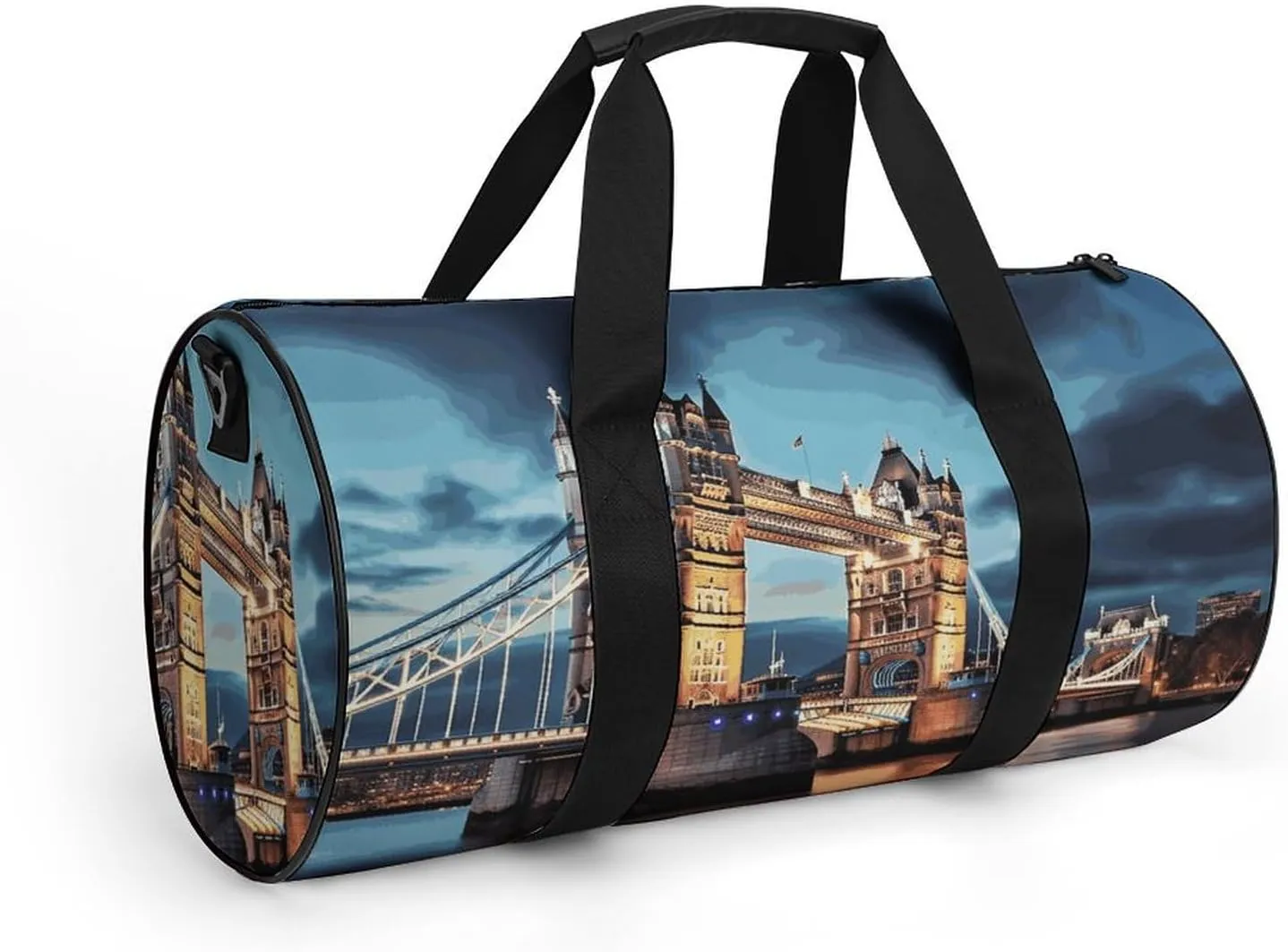 Gym Bags Small Tower Bridge in London Duffel Bag Overnight Bag with Shoe Compartment Carryon Bag for Men Women