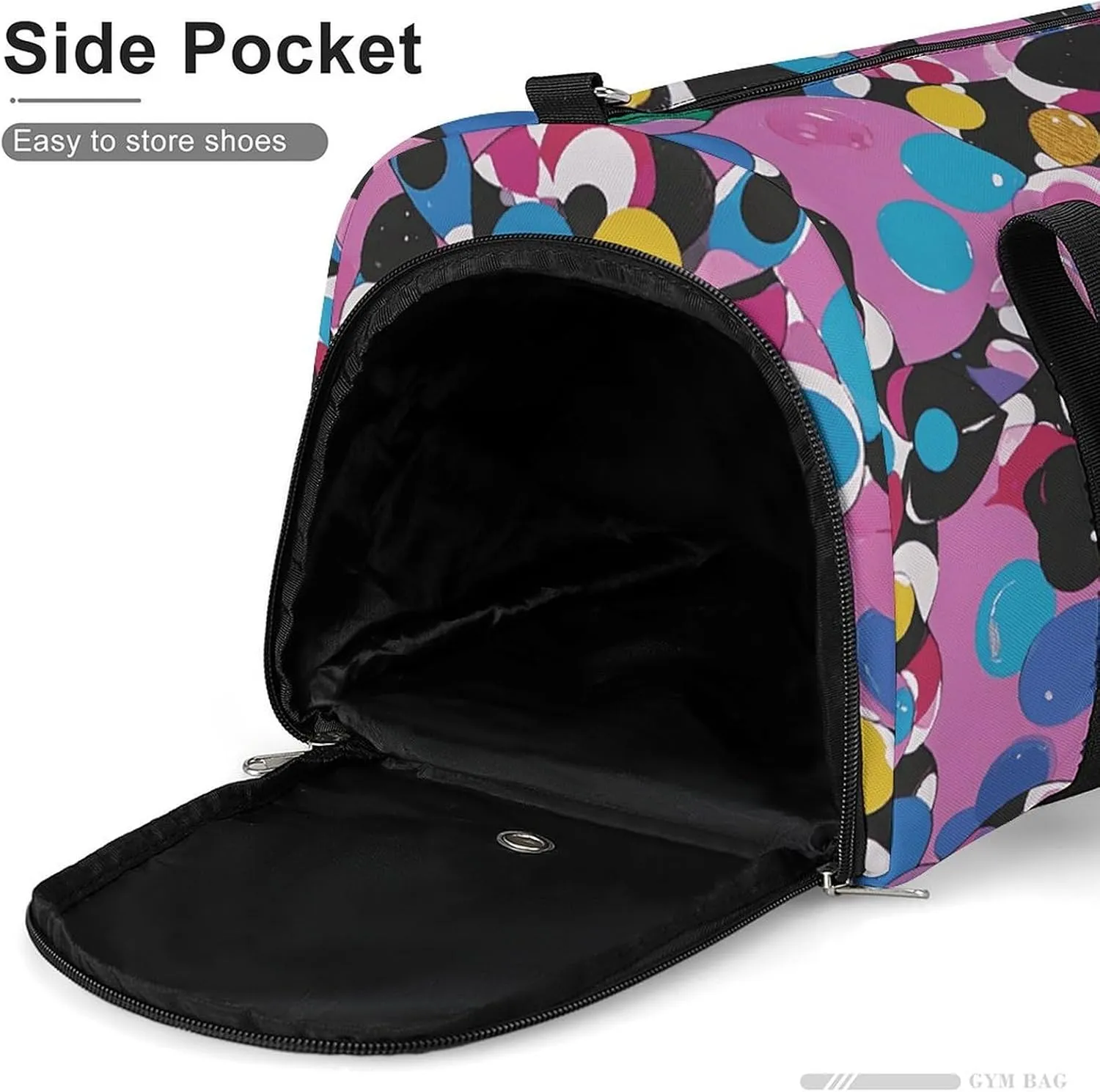 Gym Bags Small Twister Polka Dots Duffel Bag Overnight Bag with Shoe Compartment Carryon Bag for Men Women