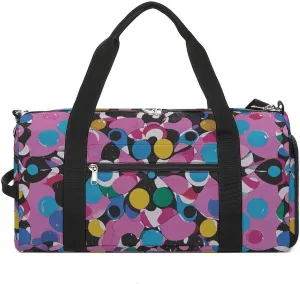Gym Bags Small Twister Polka Dots Duffel Bag Overnight Bag with Shoe Compartment Carryon Bag for Men Women