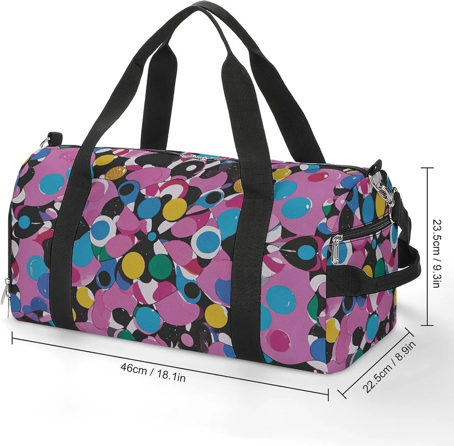 Gym Bags Small Twister Polka Dots Duffel Bag Overnight Bag with Shoe Compartment Carryon Bag for Men Women