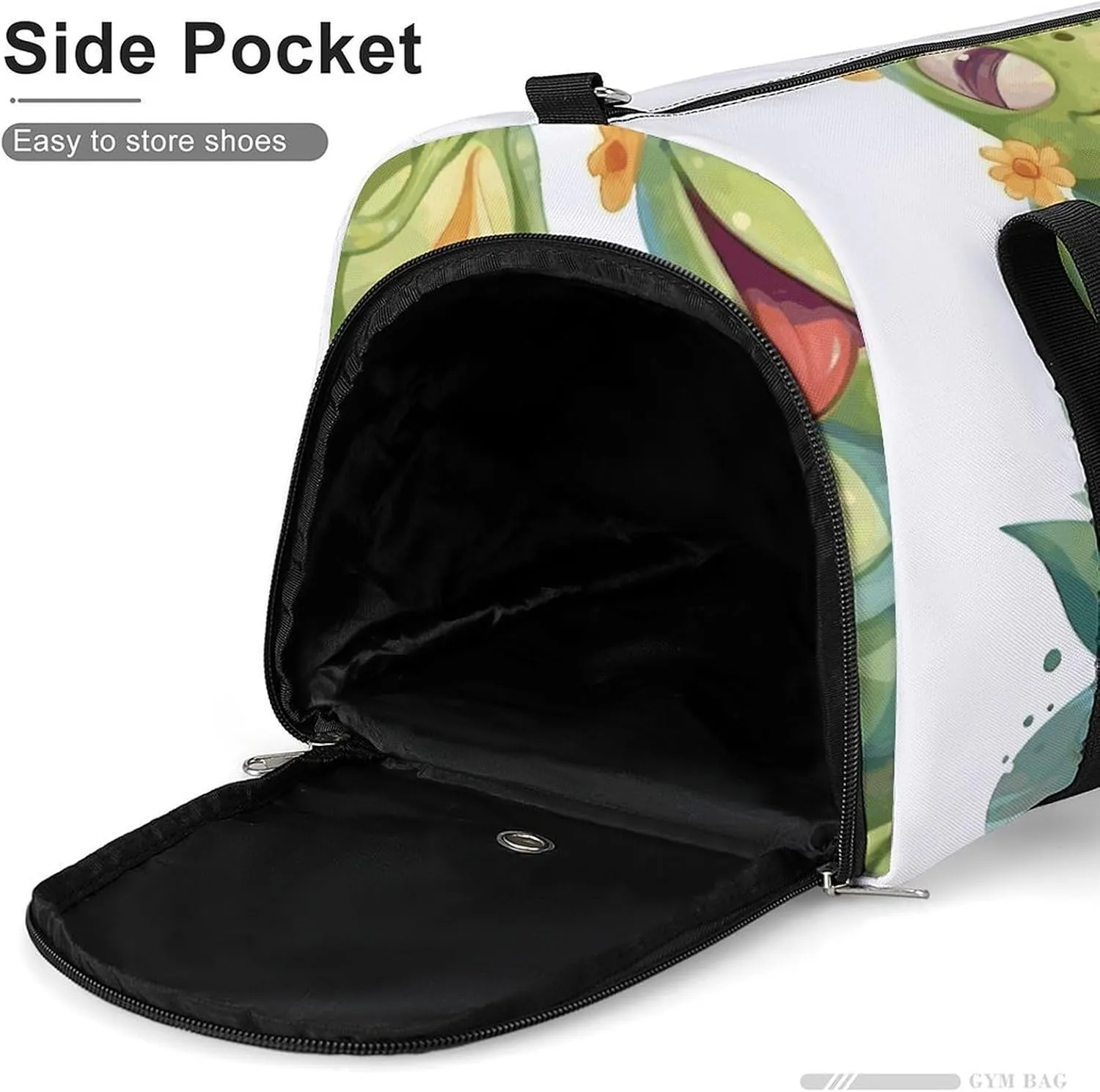 Gym Bags Small Two Frogs Eating Cake Duffel Bag Overnight Bag with Shoe Compartment Carryon Bag for Men Women