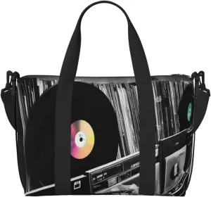 Gym Bags Small Vinyl Records Duffel Bag Overnight Bag with Shoe Compartment Carryon Bag for Men Women