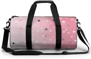 Gym Bags Small White Stars Duffel Bag Overnight Bag with Shoe Compartment Carryon Bag for Men Women
