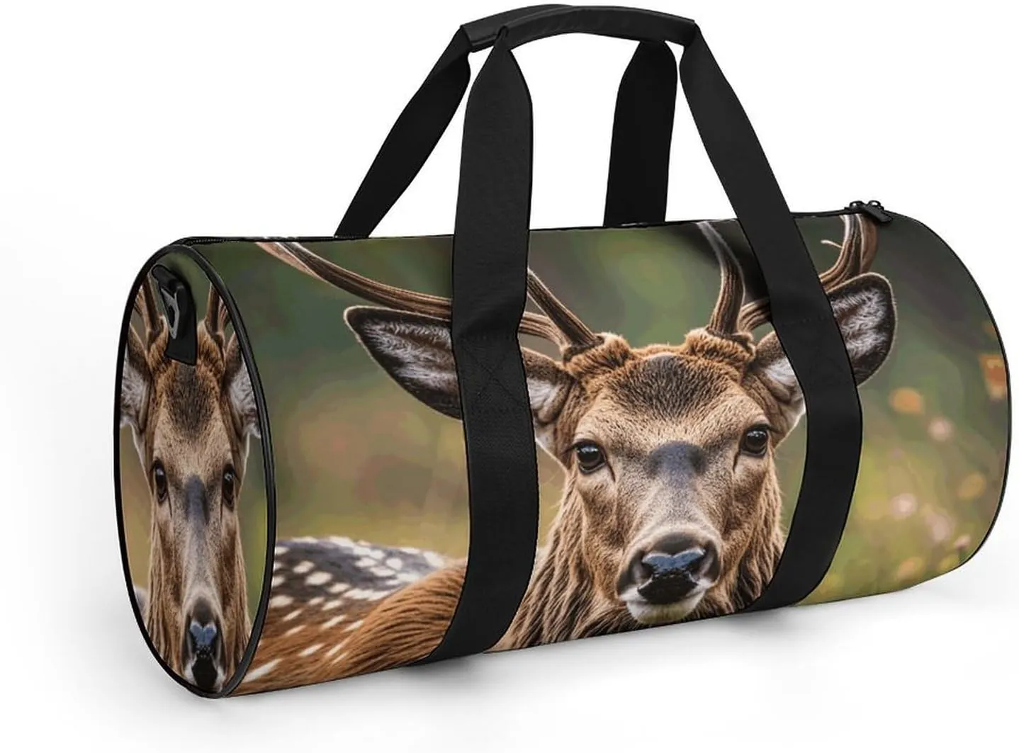 Gym Bags Small Wildlife Deer Bear Elk Duffel Bag Overnight Bag with Shoe Compartment Carryon Bag for Men Women