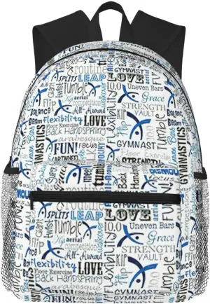 Gymnastics Blue print Lightweight and comfortable backpack Casual Laptop Backpack for Travel Hiking