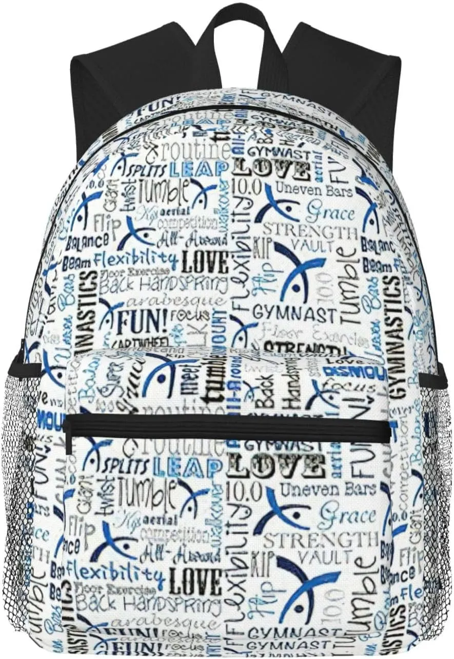 Gymnastics Blue print Lightweight and comfortable backpack Casual Laptop Backpack for Travel Hiking