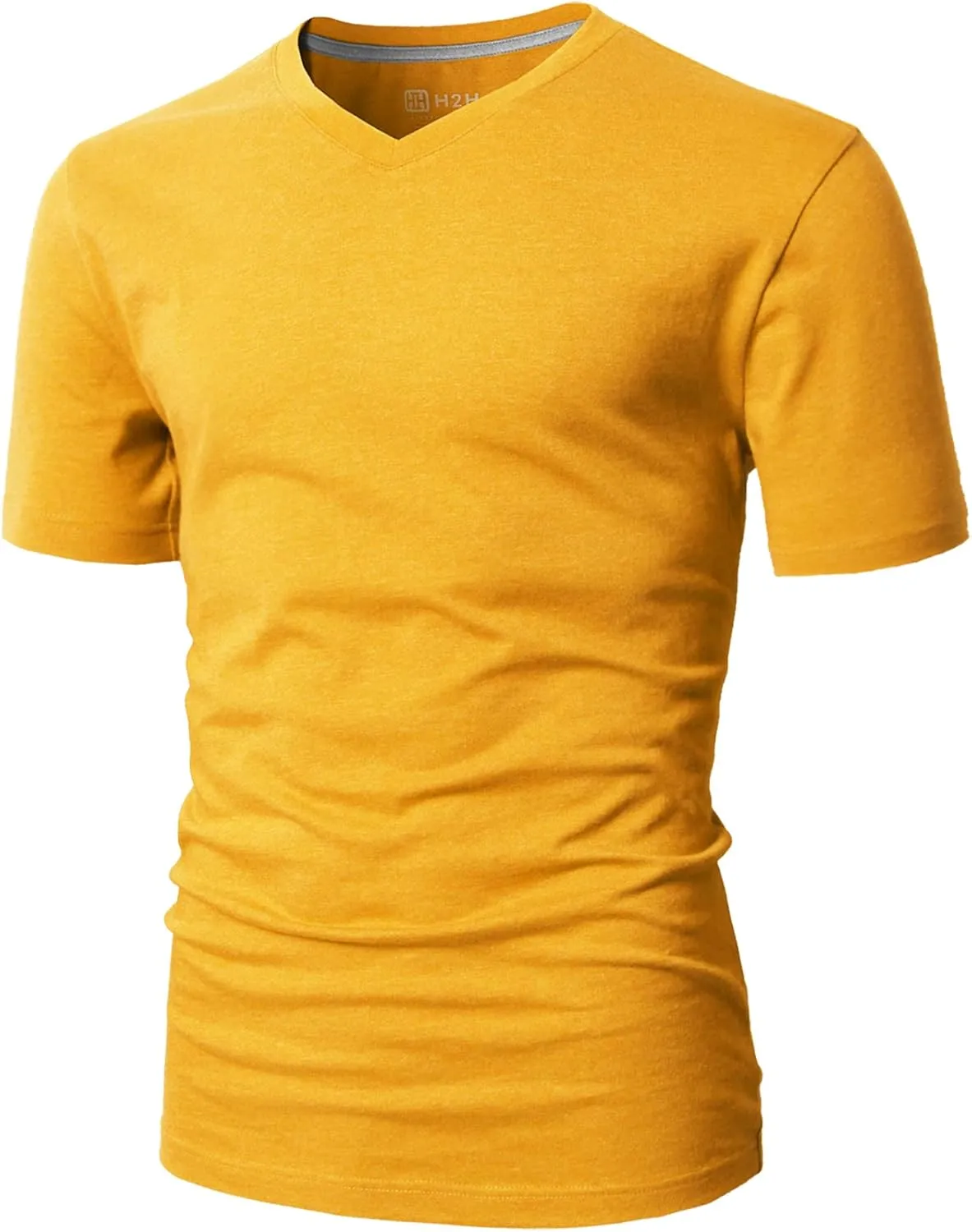 H2H Mens Casual Slim Fit Short Sleeve T-Shirts Soft Lightweight V-Neck/Crew-Neck Size XS to 3XL