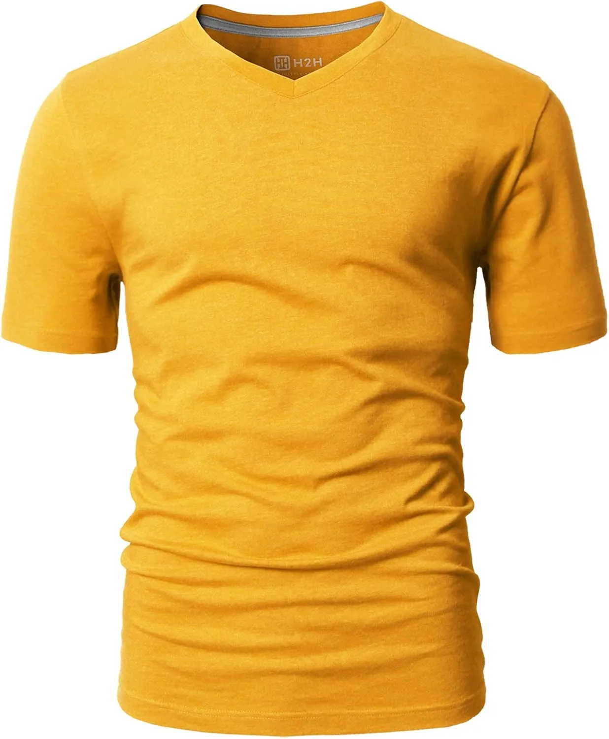 H2H Mens Casual Slim Fit Short Sleeve T-Shirts Soft Lightweight V-Neck/Crew-Neck Size XS to 3XL