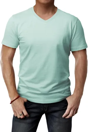 H2H Mens Casual Slim Fit Short Sleeve T-Shirts Soft Lightweight V-Neck/Crew-Neck Size XS to 3XL