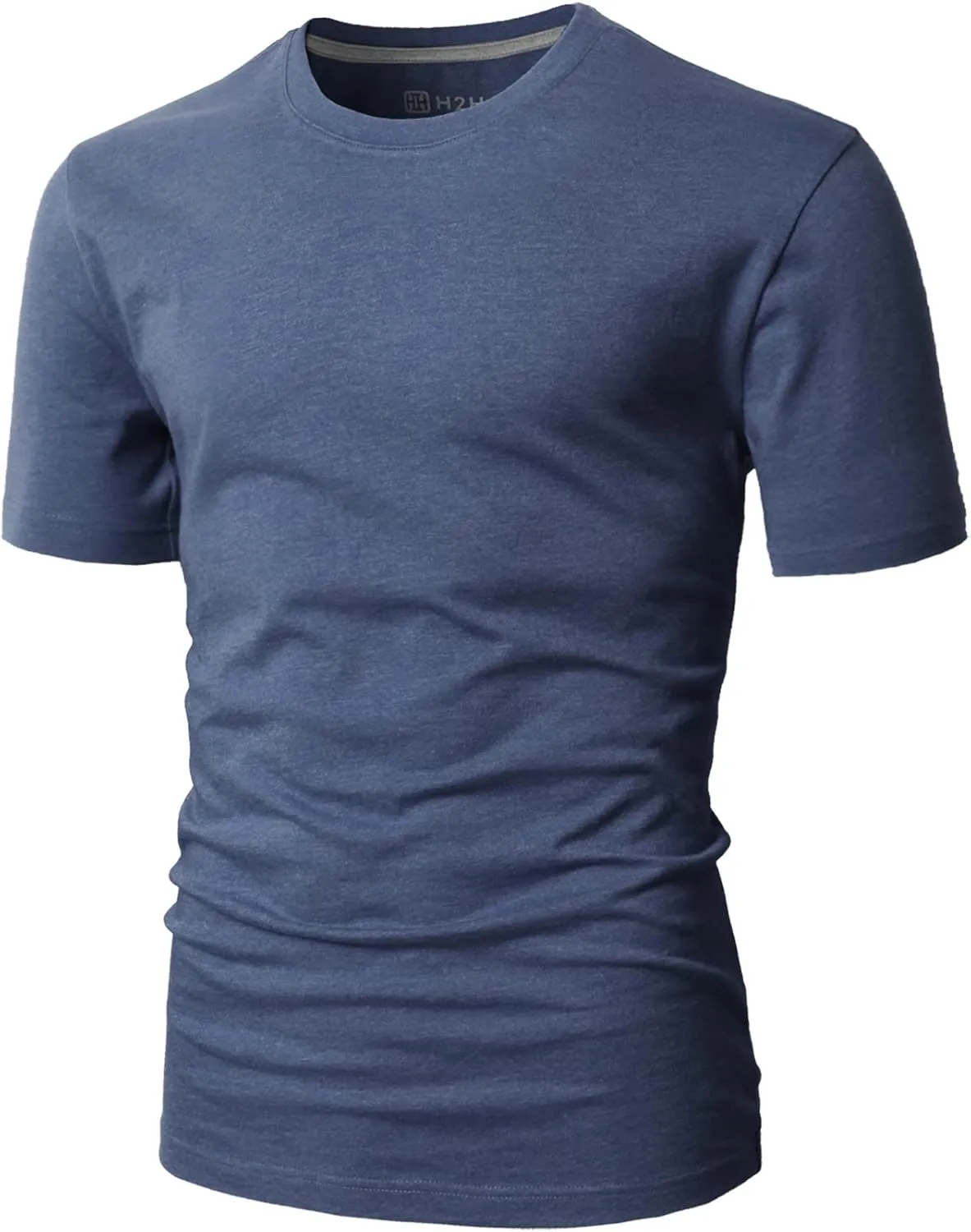 H2H Mens Casual Slim Fit Short Sleeve T-Shirts Soft Lightweight V-Neck/Crew-Neck Size XS to 3XL