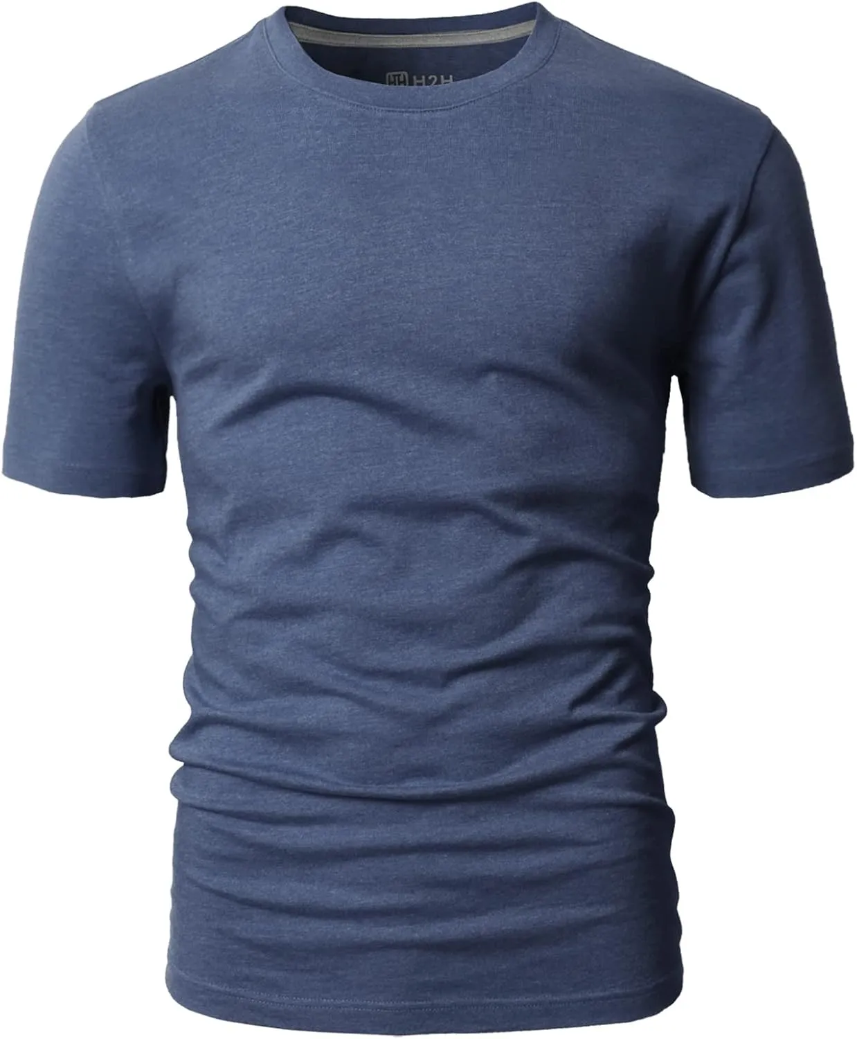 H2H Mens Casual Slim Fit Short Sleeve T-Shirts Soft Lightweight V-Neck/Crew-Neck Size XS to 3XL