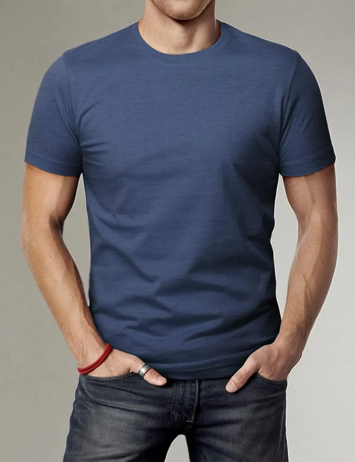 H2H Mens Casual Slim Fit Short Sleeve T-Shirts Soft Lightweight V-Neck/Crew-Neck Size XS to 3XL