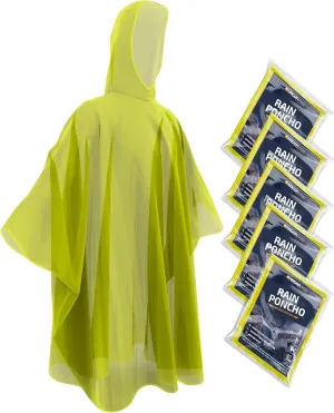 Hagon PRO Disposable Rain Ponchos for Adults (5 Pack)