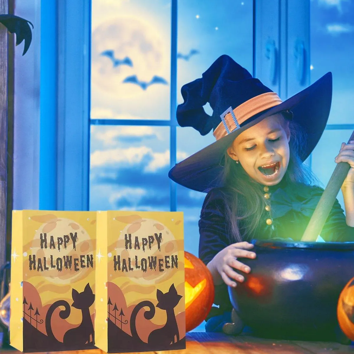 Halloween Kraft Paper Candy Bags 4 Colors 25PCS