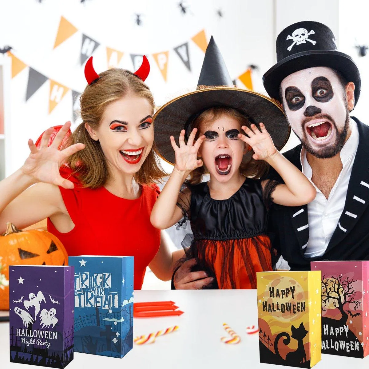 Halloween Kraft Paper Candy Bags 4 Colors 25PCS