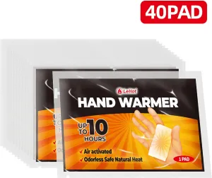 Hand Warmers - 40 Packs Hot Hands Disposable Heat Pad, Hot Hands Hand Warmers, Up to 10 Hours of Safe and Continuous Heat, Perfect for Camping, Outdoor Skiing, Fishing Ideal for Outdoors and Travel.
