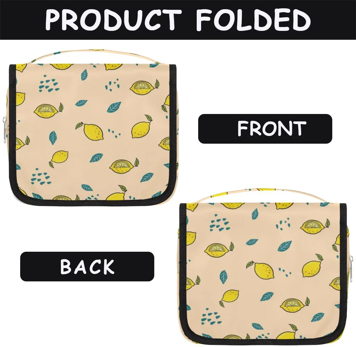 Hanging Toiletry Bag for Men - Lemon Cosmetic Makeup Bag Travel Organizer, Waterproof Toiletries Accessories Bag, Essentials for Women