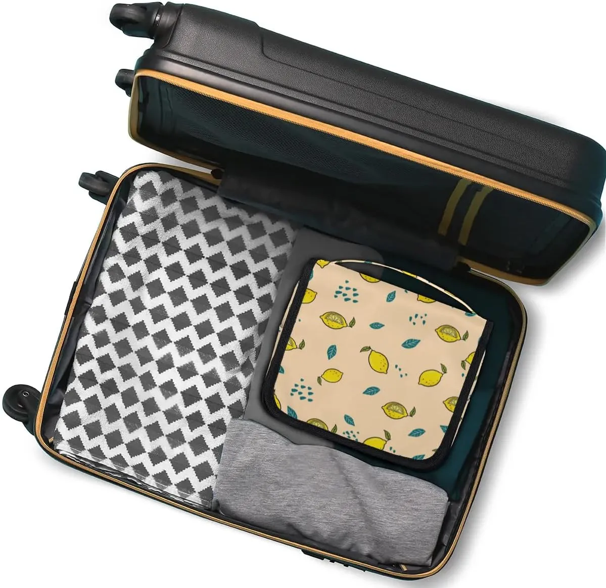 Hanging Toiletry Bag for Men - Lemon Cosmetic Makeup Bag Travel Organizer, Waterproof Toiletries Accessories Bag, Essentials for Women