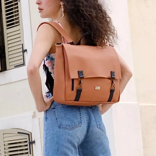 Happy Tangerine Orange Large 'Jaffa' Backpack/Side Bag