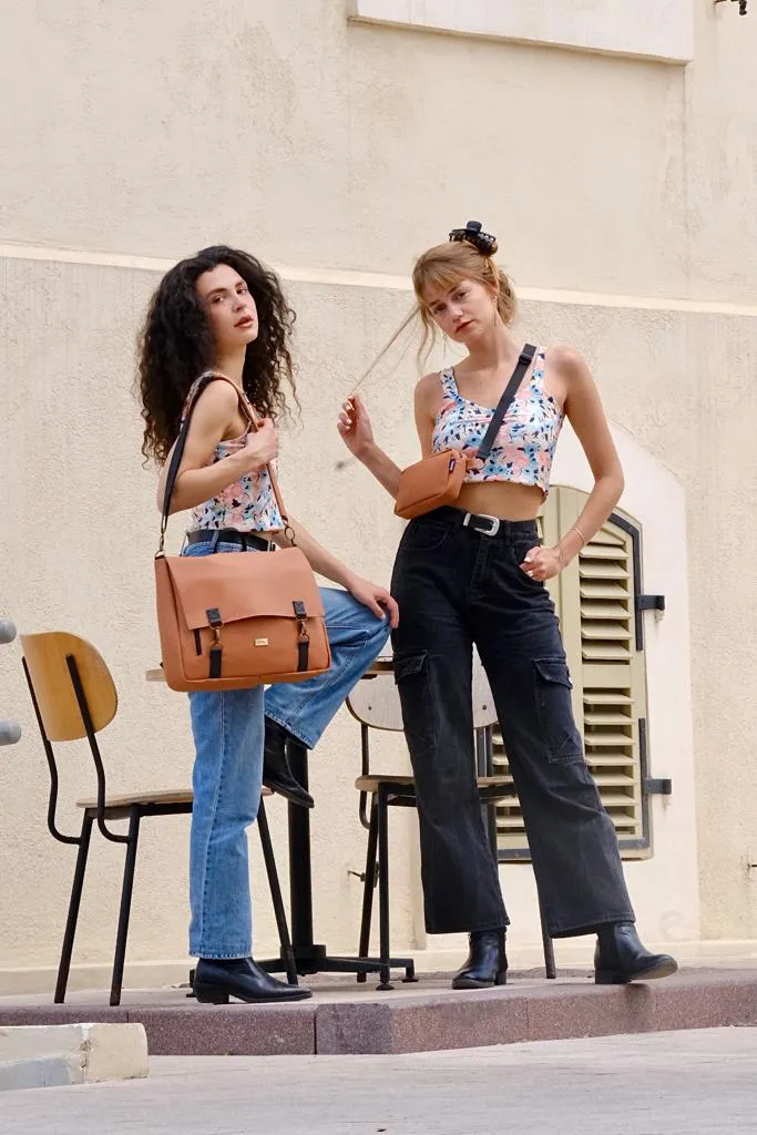 Happy Tangerine Orange Large 'Jaffa' Backpack/Side Bag