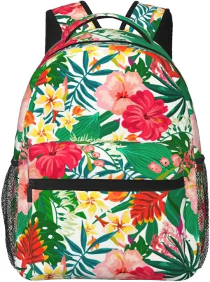 Hawaii Hawaiian Flowers Floral Backpack Casual Camping Travel Backpacks Lightweight Daypack Bag Women Men Bookbag