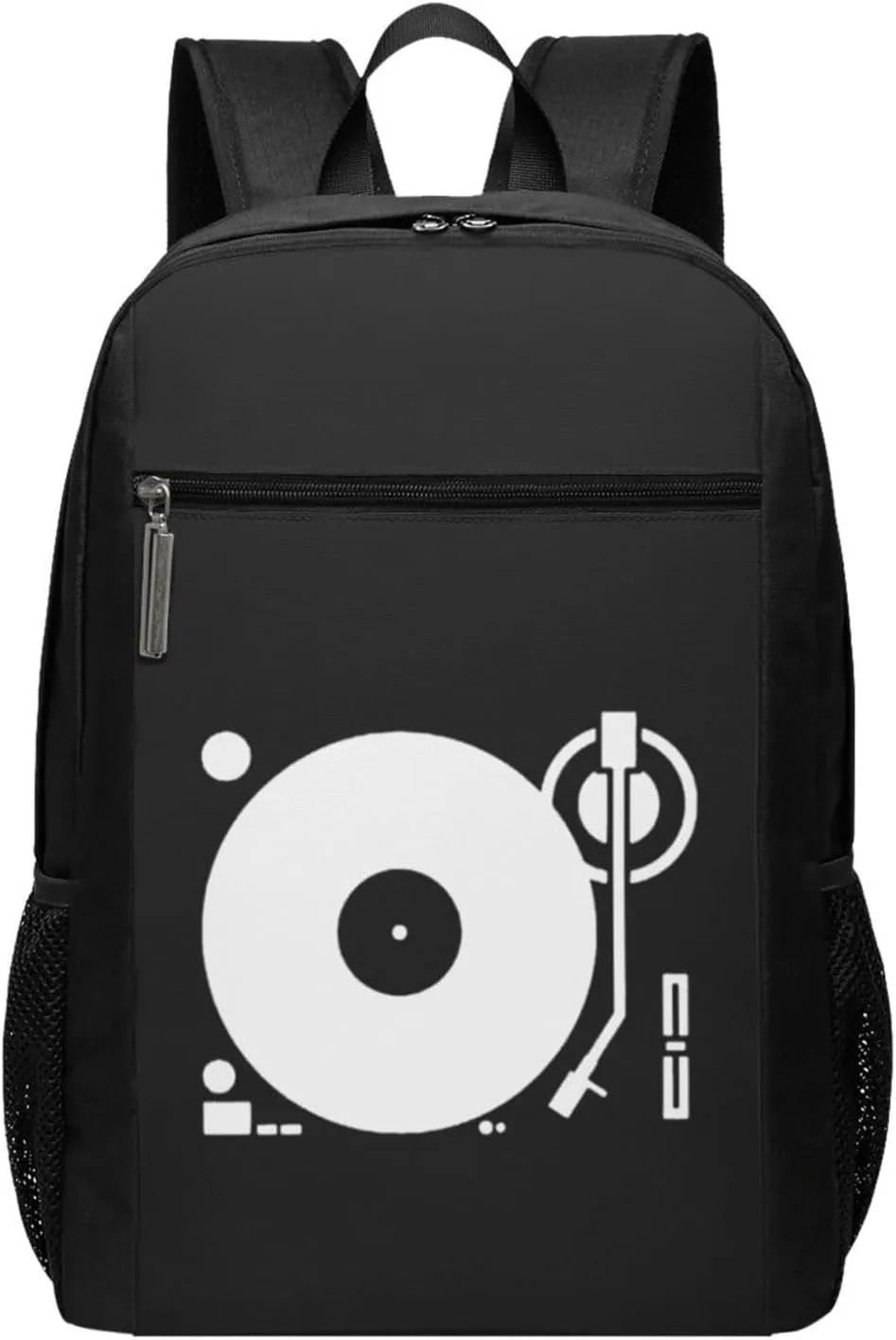 Headphones Record Disc Platter Disk Dj Play Vinyl Travel Laptop Backpack, Business Anti Theft Slim Sturdy Laptops Backpacks, College Computer Bag Gift for Men & Women Fits 17 Inch Notebook,Black